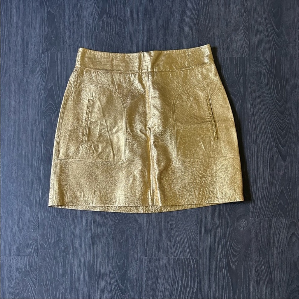 Metallic Gold Mini Skirt